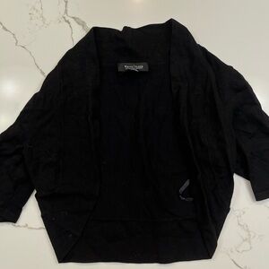 White House Black Market Classic Black Crop Sweater, Size XS
